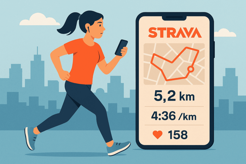 Orang berlari menggunakan aplikasi Strava sebagai bagian dari tren FOMO sehat